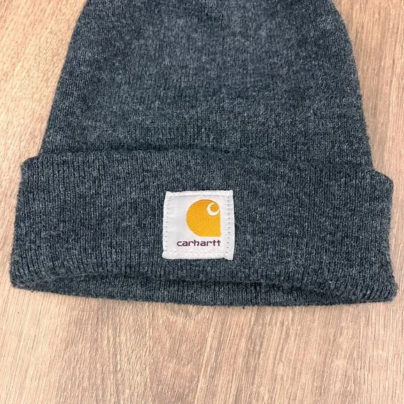 Carhartt Charcoal Gray Knit Beanie Winter Hat - Picture 2 of 6